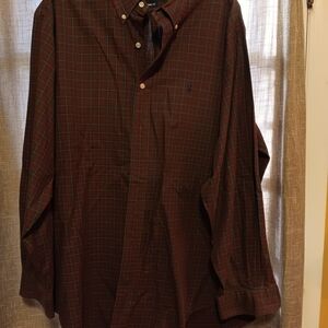 Ralph Lauren Men's Burgundy Checkered Shirt